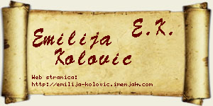 Emilija Kolović vizit kartica